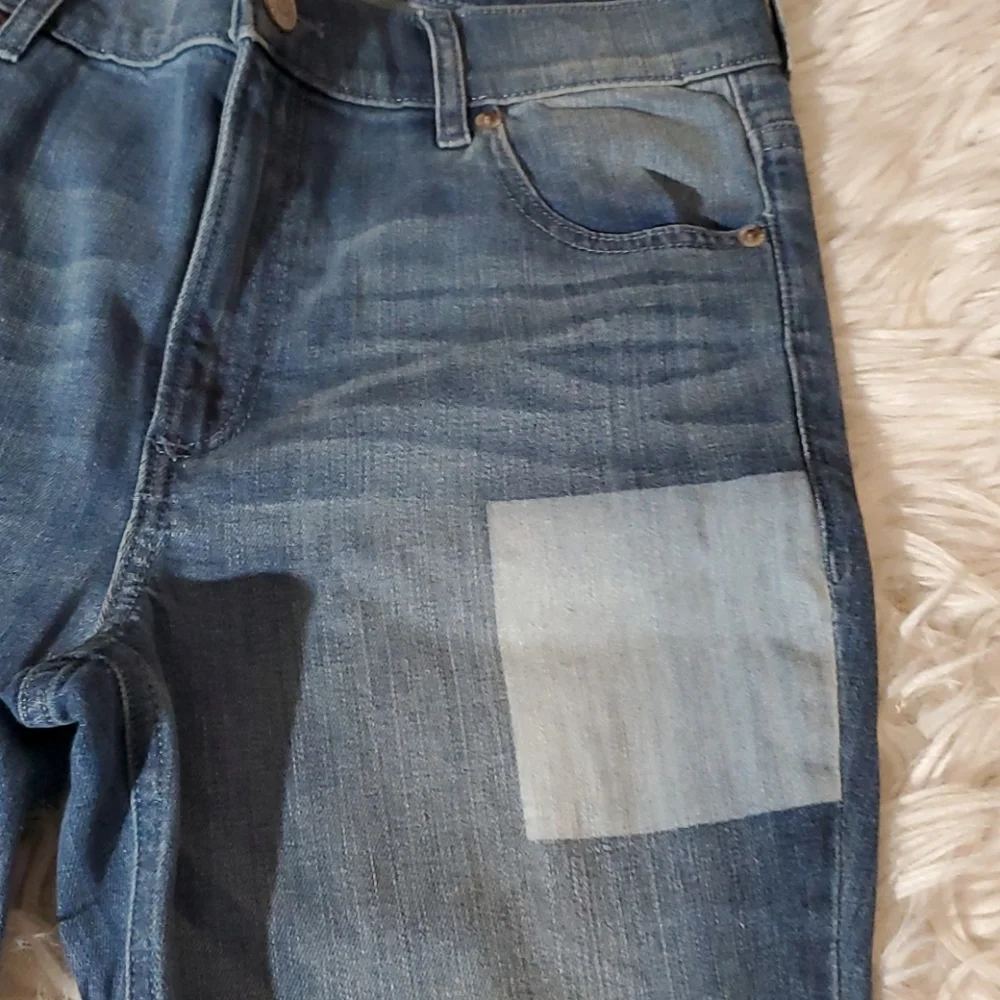 **Express High Rise Patchwork Skinny Jeans Size 4R**